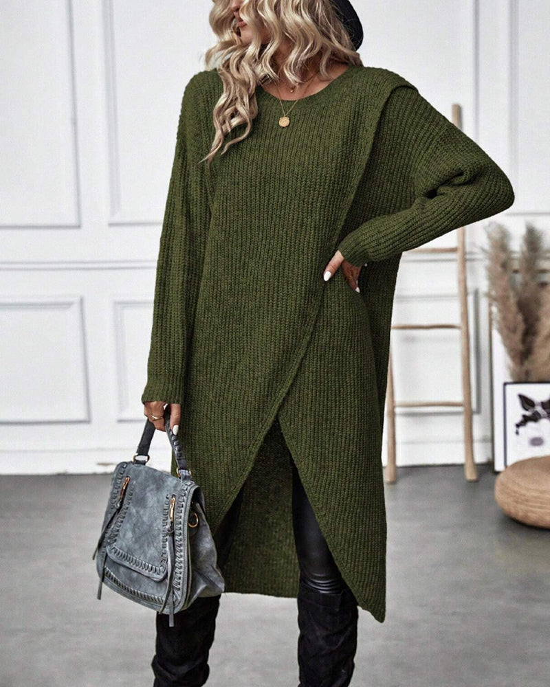 Lilou - Einfarbige Pulloverkleid