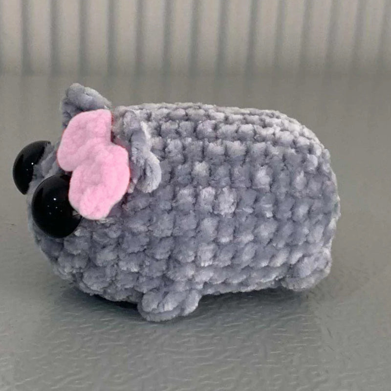 Sad hamster crochet doll