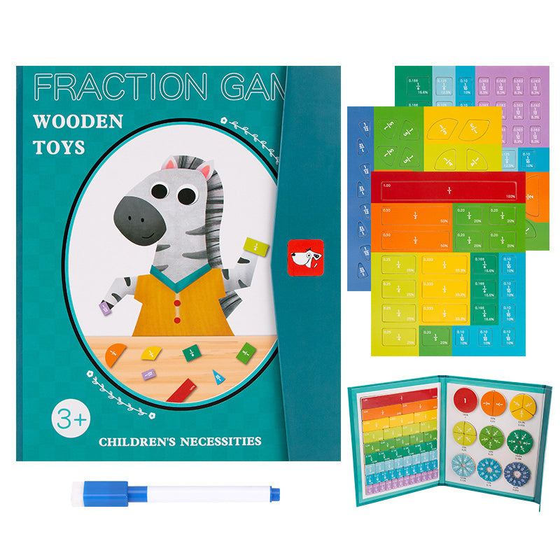 Magnetic Book Fraction Puzzle for Kids