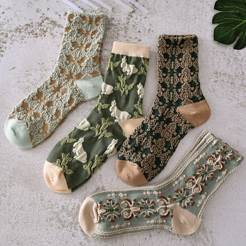 Floral cotton women's socks