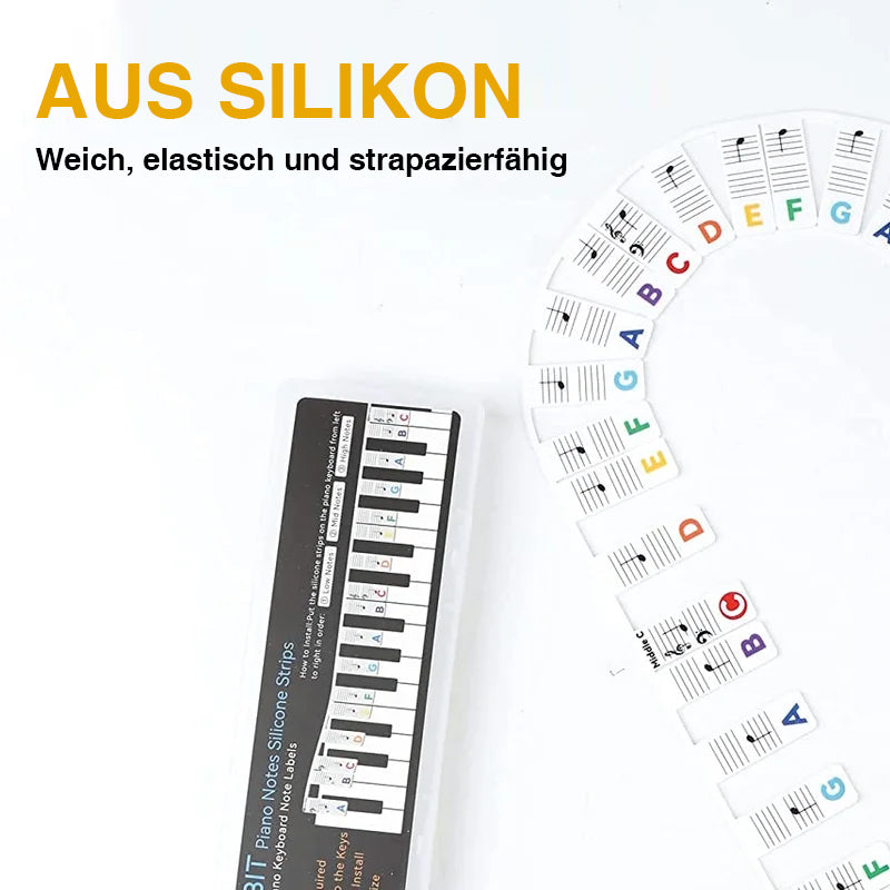 Removable piano keyboard note labels