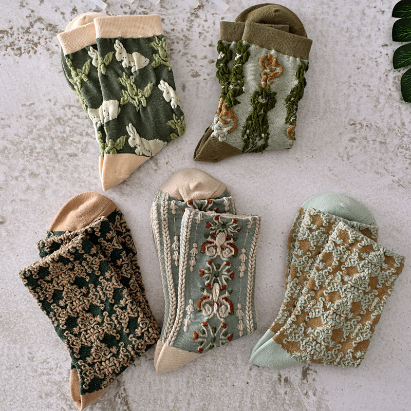 Floral cotton women's socks