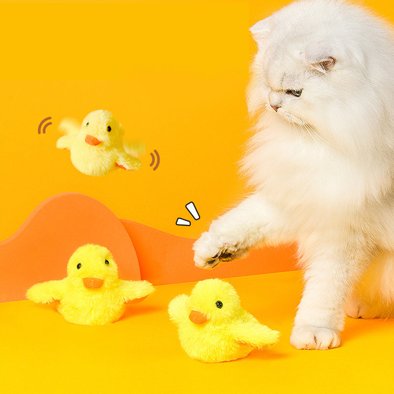 Yellow duck toy for cat