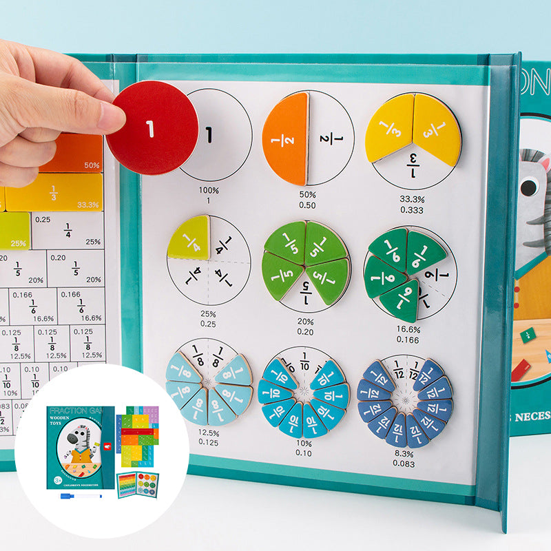 Magnetic Book Fraction Puzzle for Kids