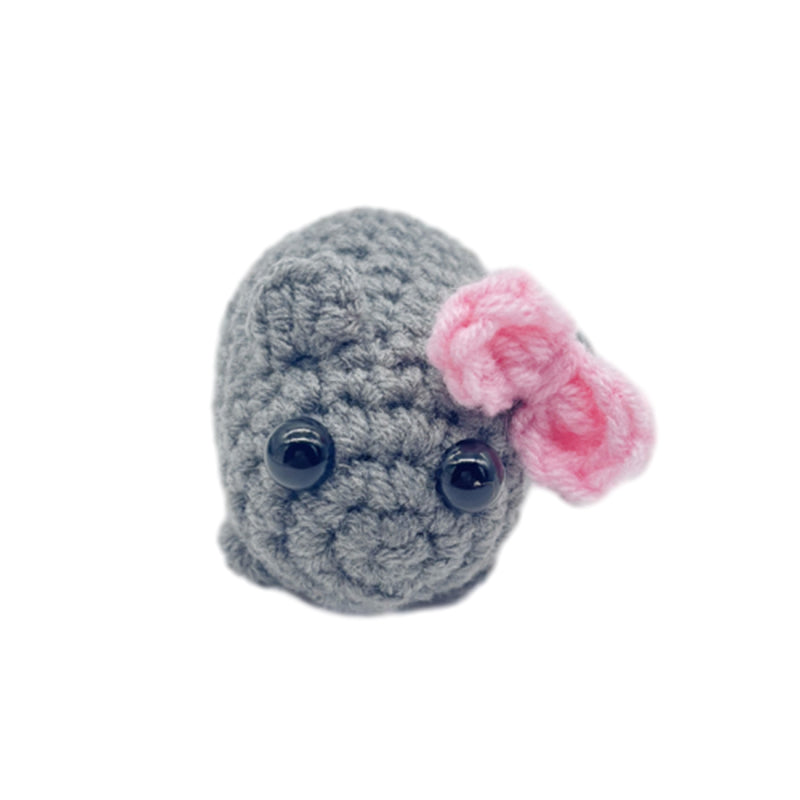 Sad hamster crochet doll