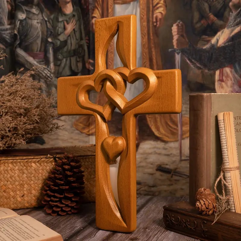 Gluschwein - Intertwined Heart Wooden Cross